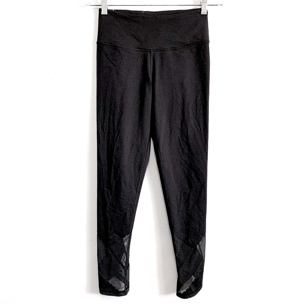 Victoria’s Secret Victoria Sport Black Mesh Inset Leggings